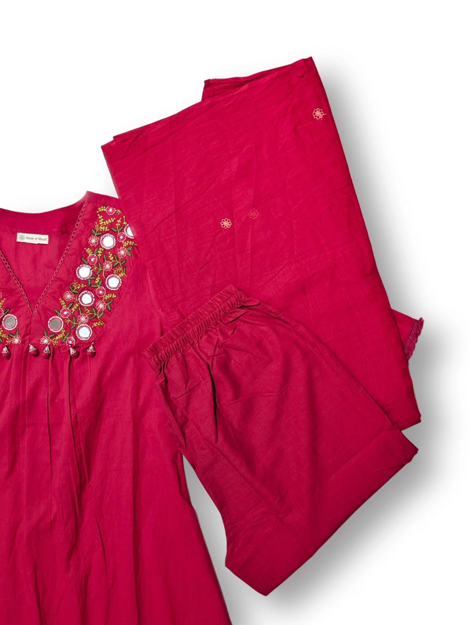 Gulabi Noor Mul Cotton Embroidered Suit Set