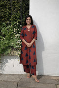Rekha Cotton Rust Kurta Set