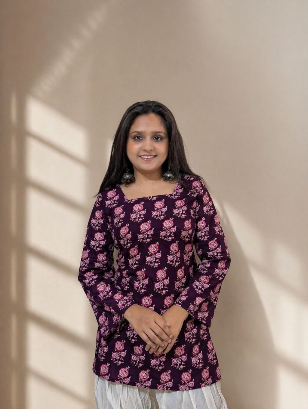 House of Maudi- Heer back dori wine short kurti