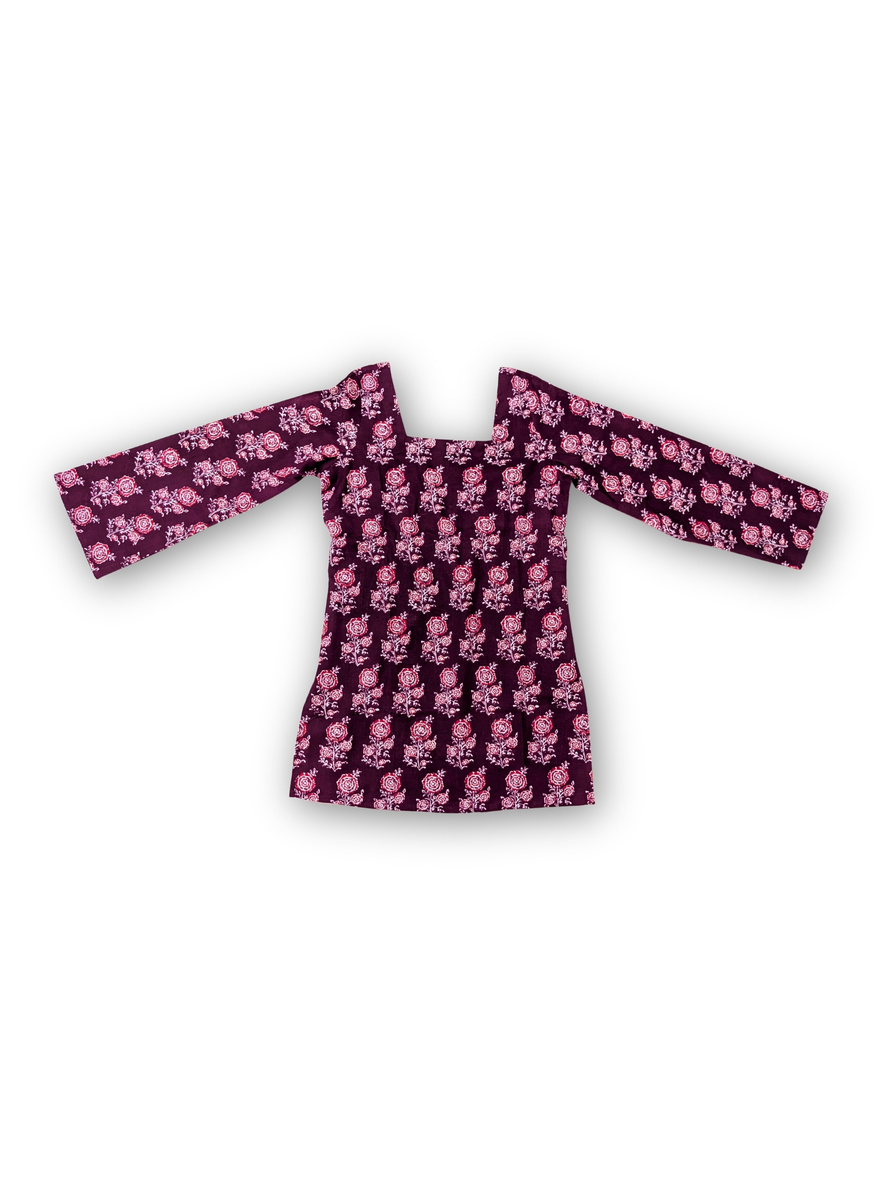House of Maudi- Heer back dori wine short kurti